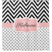 Cute Stippen en Chevron Douchegordijn (Voorkant)