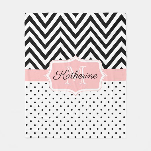 Cute Stippen en Chevron Fleece Deken (Voorkant)