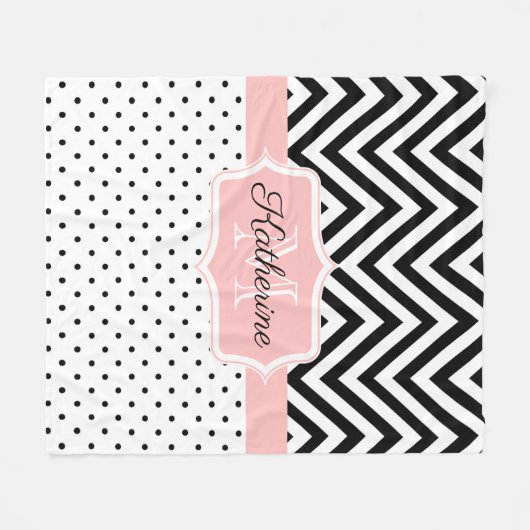 Cute Stippen en Chevron Fleece Deken (Voorkant (Horizontaal))