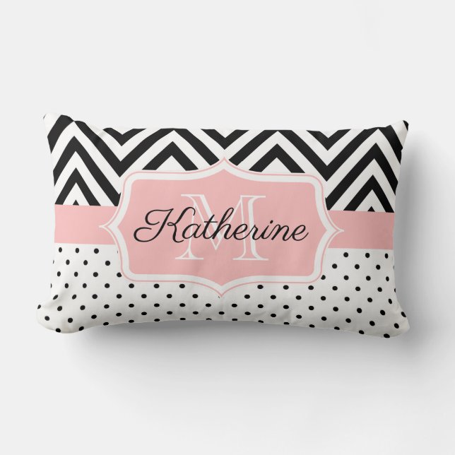 Cute Stippen en Chevron Kussen (Voorkant)