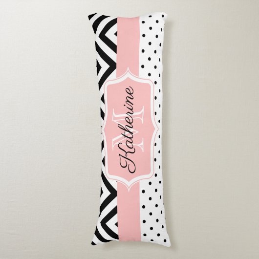 Cute Stippen en Chevron Lichaamskussen (Voorkant Verticaal)