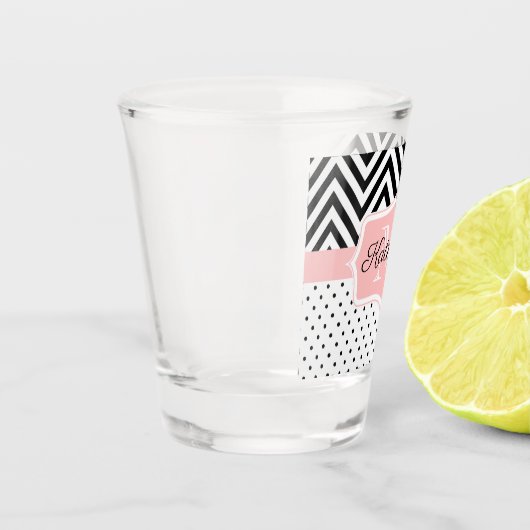 Cute Stippen en Chevron Shot Glas (Links)