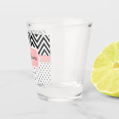 Cute Stippen en Chevron Shot Glas (Rechts)