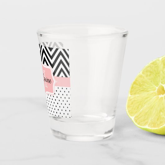 Cute Stippen en Chevron Shot Glas (Rechts)