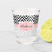 Cute Stippen en Chevron Shot Glas (Voorkant)