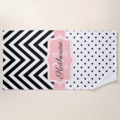 Cute Stippen en Chevron Strandlaken (Voorkant)