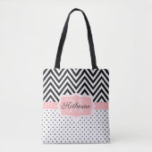 Cute Stippen en Chevron Tote Bag (Voorkant)