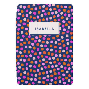 Cute Stippen Spots Bright Blue Paars Personalized iPad Pro Cover