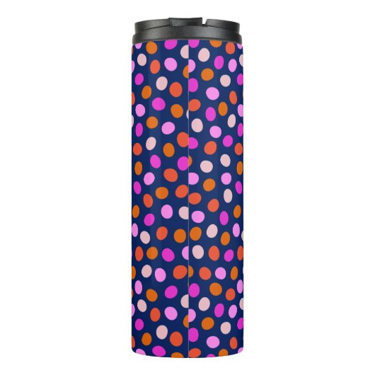 Cute Stippen Spots Bright Blue Paars Personalized Thermosbeker (Achterkant)