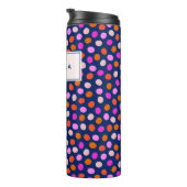 Cute Stippen Spots Bright Blue Paars Personalized Thermosbeker (Geroteerd rechts)