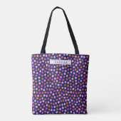 Cute Stippen Spots Bright Blue Paars Personalized Tote Bag (Achterkant)
