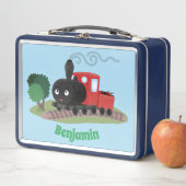 Cute stoomtrein cartoon illustratie (In situ)