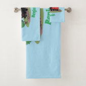 Cute stoomtrein cartoon illustratie bad handdoek (Insitu)