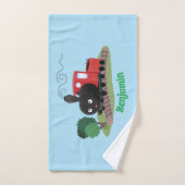 Cute stoomtrein cartoon illustratie bad handdoek (Handdoek)