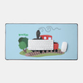Cute stoomtrein cartoon illustratie bureaumat (Keyboard & Muis)