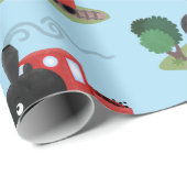 Cute stoomtrein cartoon illustratie cadeaupapier (Rol Hoek)