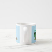 Cute stoomtrein cartoon illustratie espresso kop (Achterkant)