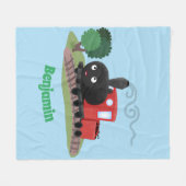 Cute stoomtrein cartoon illustratie fleece deken (Voorkant (Horizontaal))