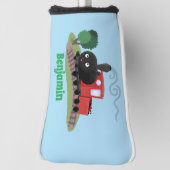 Cute stoomtrein cartoon illustratie golfheadcover (Draai 90)