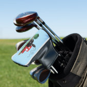 Cute stoomtrein cartoon illustratie golfheadcover (Insitu)