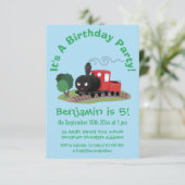 Cute stoomtrein cartoon illustratie kaart (Staand voorkant)