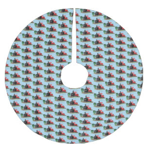 Cute stoomtrein cartoon illustratie kerstboom rok