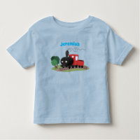 Cute stoomtrein cartoon illustratie