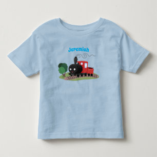 Cute stoomtrein cartoon illustratie kinder shirts
