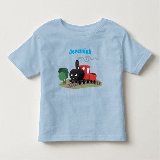Cute stoomtrein cartoon illustratie kinder shirts (Voorkant)
