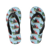 Cute stoomtrein cartoon illustratie kinder teenslippers (Voetbed)
