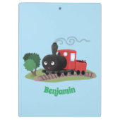 Cute stoomtrein cartoon illustratie klembord (Achterkant)