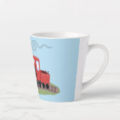 Cute stoomtrein cartoon illustratie latte mok (Rechts)