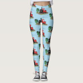 Cute stoomtrein cartoon illustratie leggings (Voorkant)