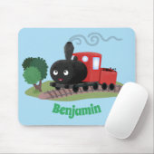 Cute stoomtrein cartoon illustratie muismat (Met muis)