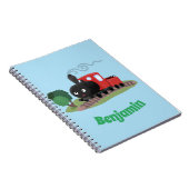 Cute stoomtrein cartoon illustratie notitieboek (Rechterzijde)