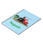 Cute stoomtrein cartoon illustratie notitieboek (Linkerzijde)