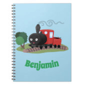 Cute stoomtrein cartoon illustratie notitieboek (Voorkant)