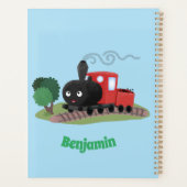 Cute stoomtrein cartoon illustratie planner (Achterkant)