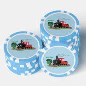 Cute stoomtrein cartoon illustratie poker chips (Opstapeling)