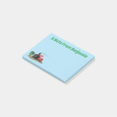 Cute stoomtrein cartoon illustratie post-it® notes (Schuin)