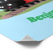 Cute stoomtrein cartoon illustratie poster (Hoek)