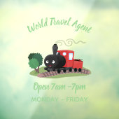 Cute stoomtrein cartoon illustratie raamsticker (Vel 3)