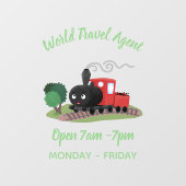 Cute stoomtrein cartoon illustratie raamsticker (Vel)