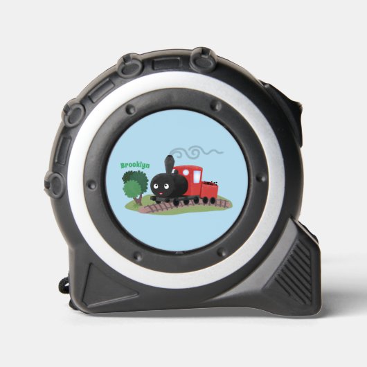 Cute stoomtrein cartoon illustratie rolmaat (Voorkant)