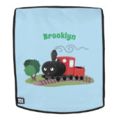 Cute stoomtrein cartoon illustratie rugtassen (Verwijderbaar gezicht)