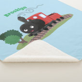 Cute stoomtrein cartoon illustratie sherpa deken (3/4)