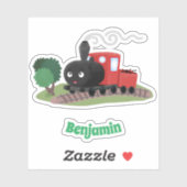 Cute stoomtrein cartoon illustratie sticker (Vel)