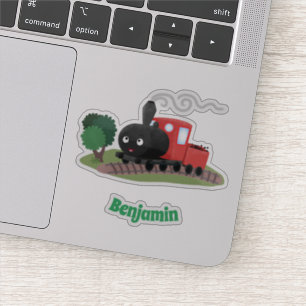 Cute stoomtrein cartoon illustratie sticker
