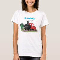 Cute stoomtrein cartoon illustratie