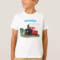 Cute stoomtrein cartoon illustratie